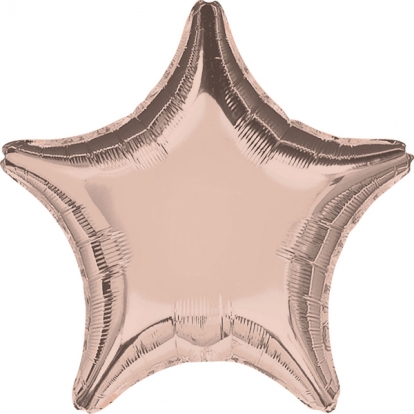 Folija balons, zvaigzne - rozā zelts (45 cm)